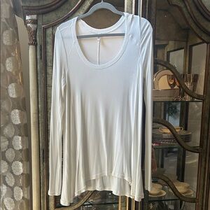 Free People Cream Long Sleeve Tunic